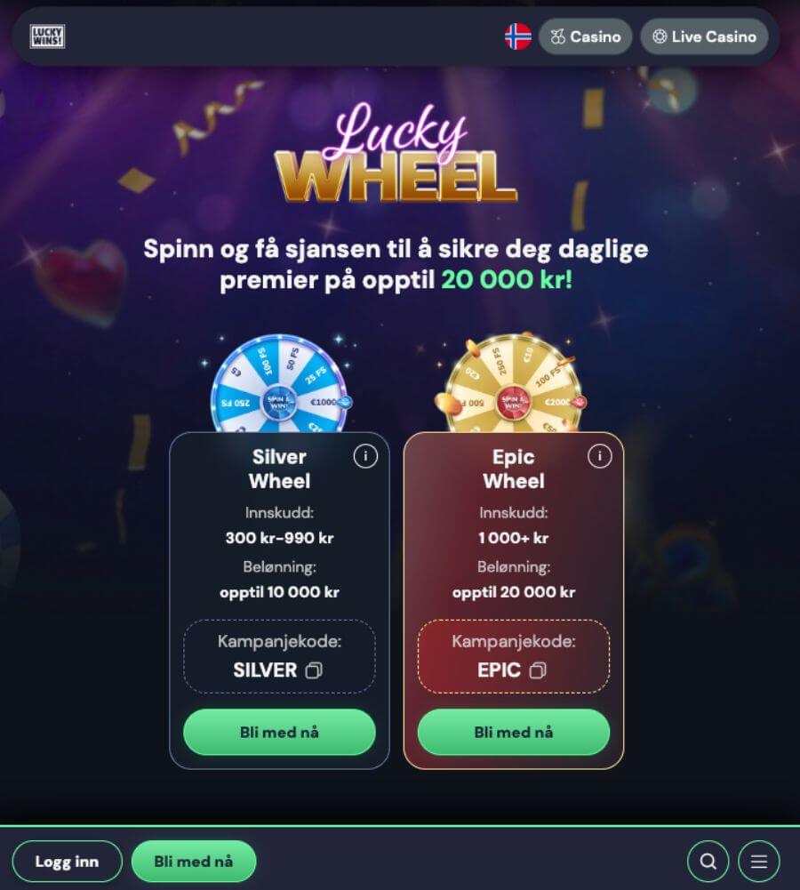 LuckyWins har et brukervennlig mobilcasino
