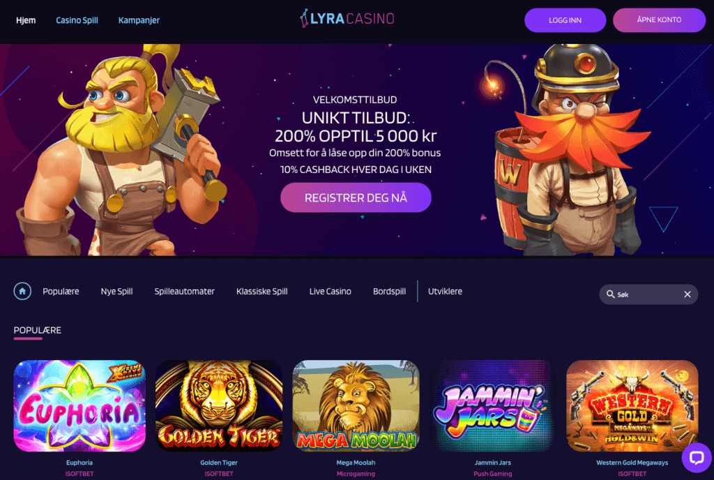 LyraCasino forside