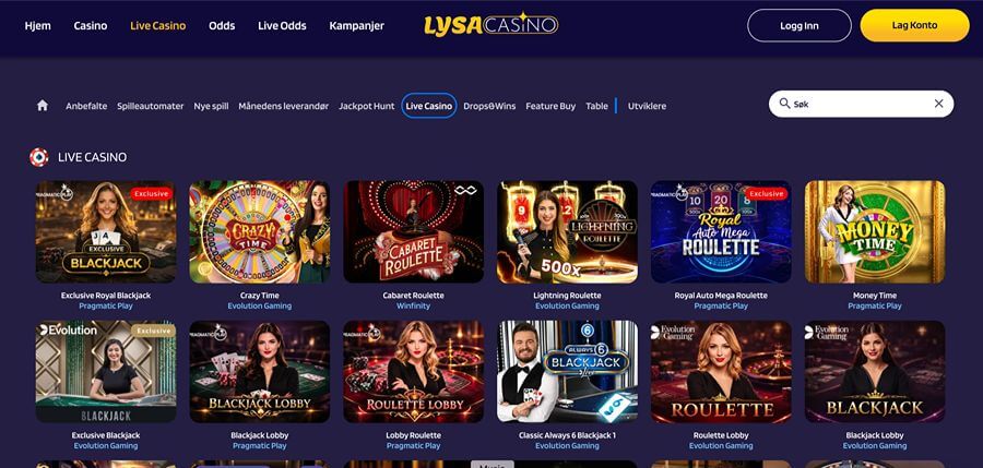 Lysa Casino Live Casino