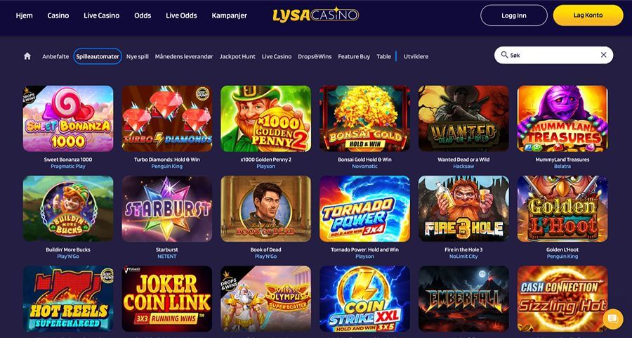 Lysa Casino Spilleautomer