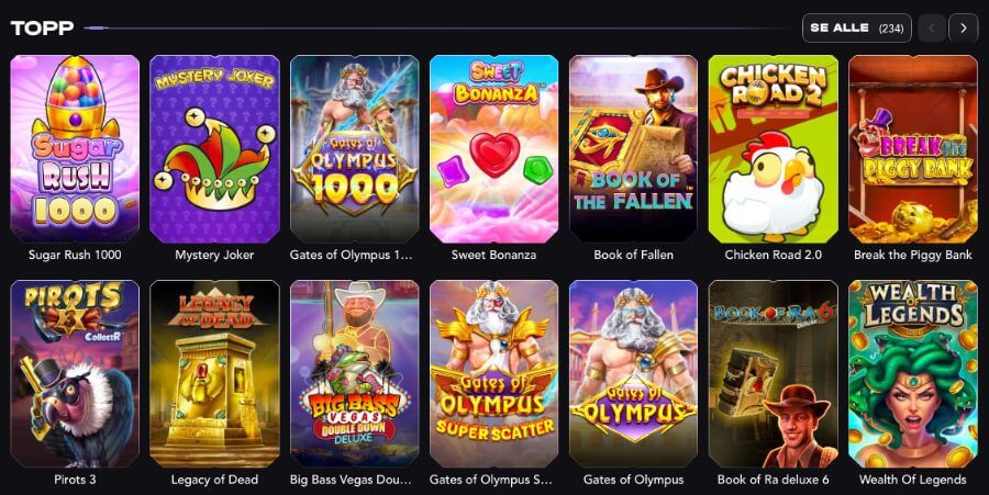 Madcasino har et utvalg av klassiske spilleautomater og andre casinospill