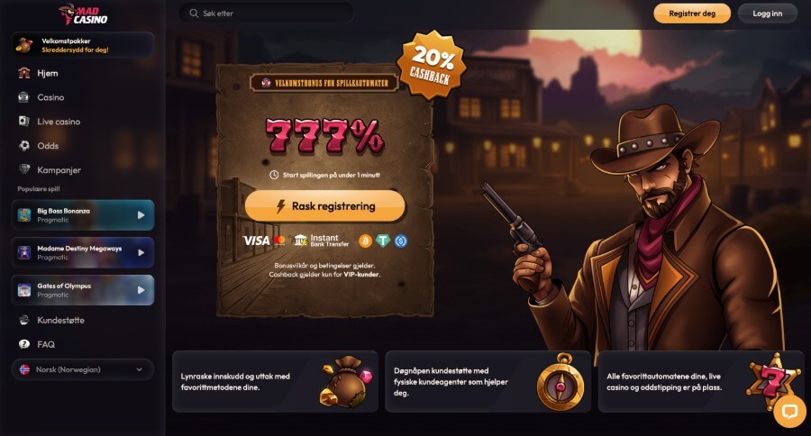 Madcasino.io Forside