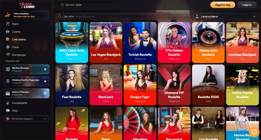 Madcasino.io Live Casino