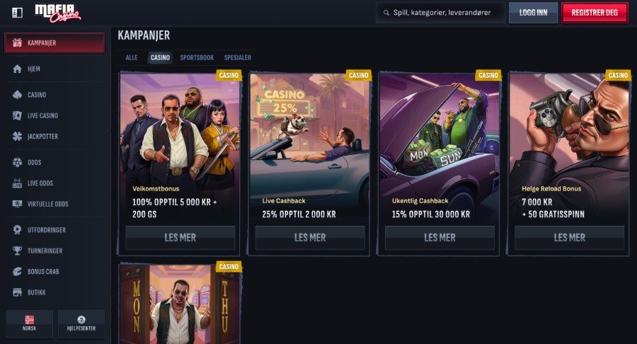 Mafia Casino Kampanjer