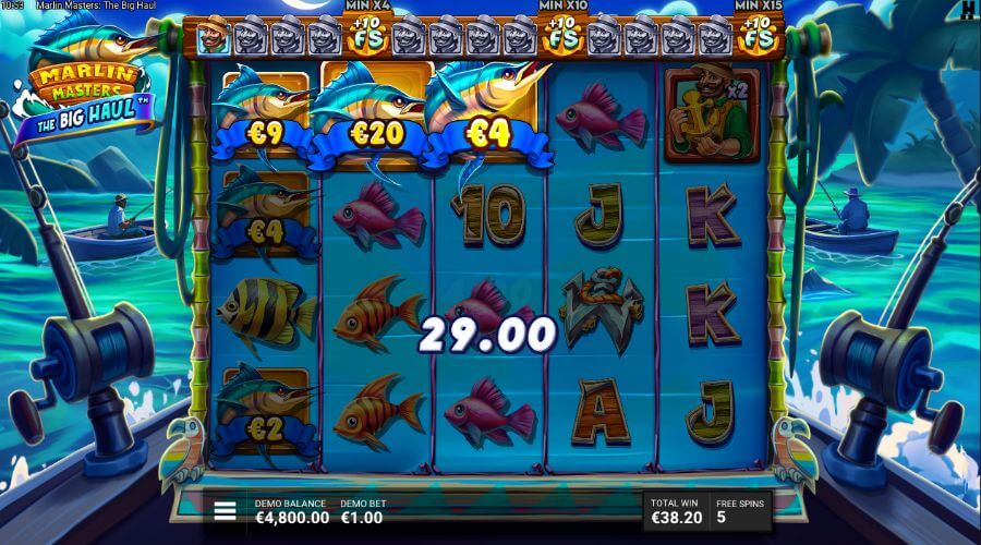 Free spins på spilleautomaten Marlin Masters The Big Haul