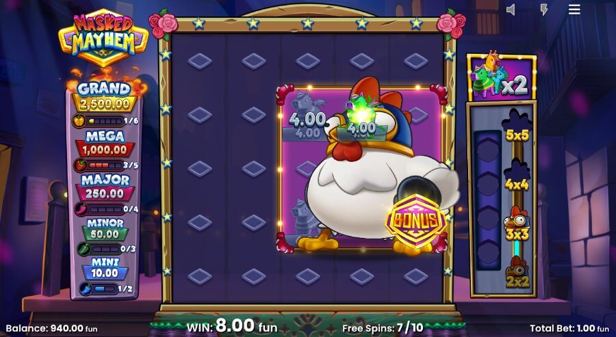 Free spins på spilleautomaten Masked Mayhem