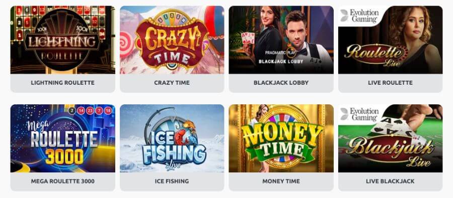Miami Dice har et live casino med klassiske bordspill og live game show-spill