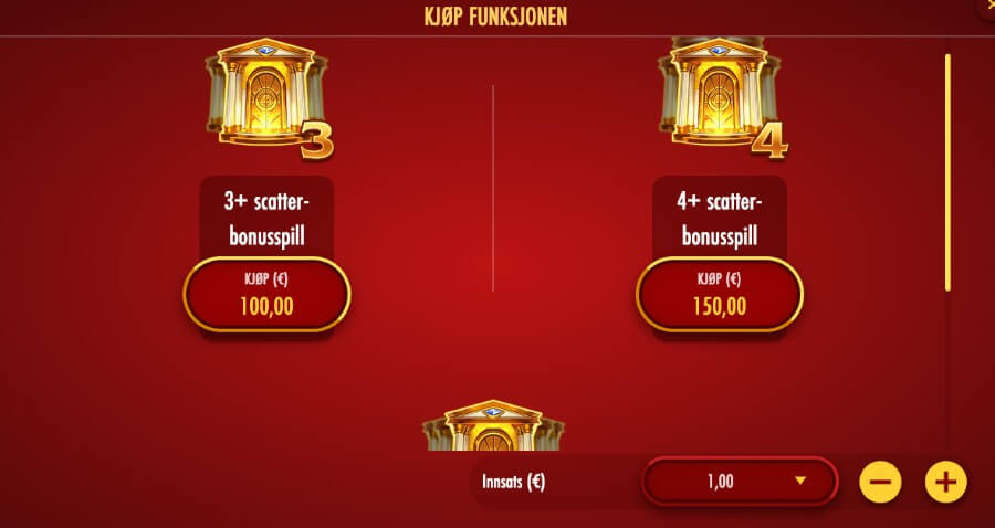 Spilleautomaten Midas Golden Touch 3 har også bonus buy-funksjoner