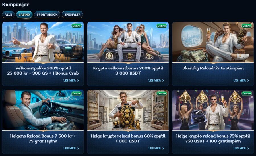 Kampanjer hos kryptocasinoet Millioner