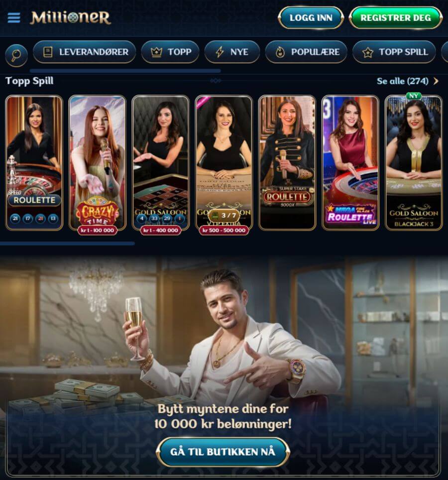 Mobilcasinoet til kryptocasinoet Millioner