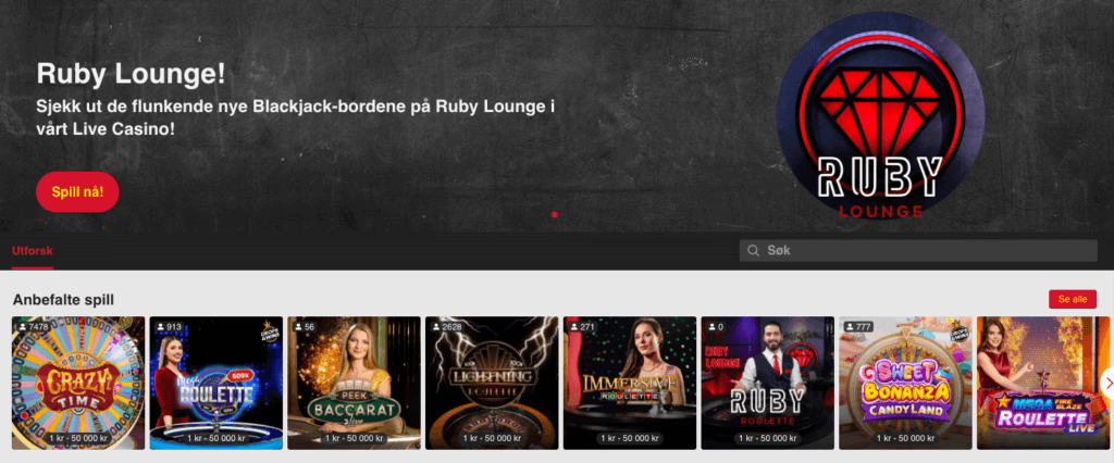Mobilautomaten har et spennende Live Casino