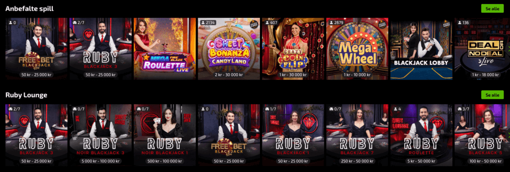 Live casino hos Mobilebet