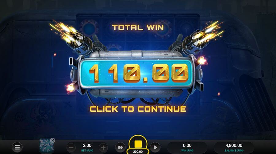 Et eksempel på en gevinst på spilleautomaten Money Train 5