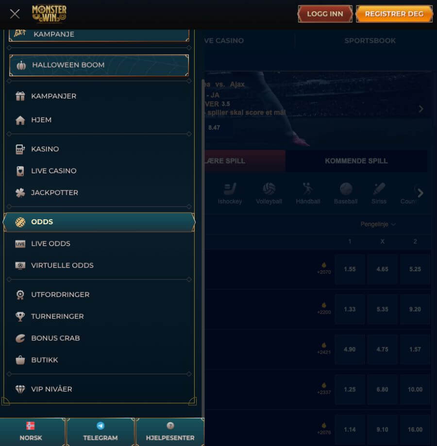 Mobilcasinoet til kryptocasinoet Monsterwin