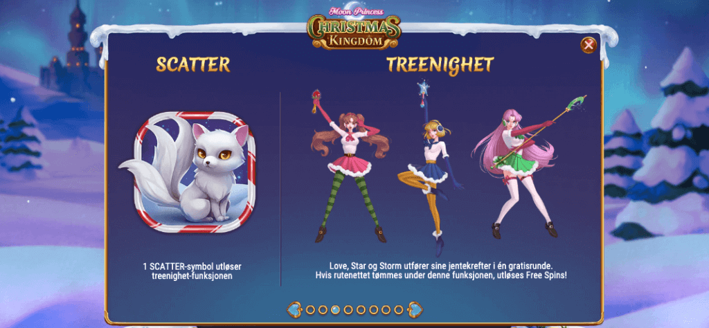 Moon Princess Christmas Kingdom - Scatter og Treenighet-funksjonen