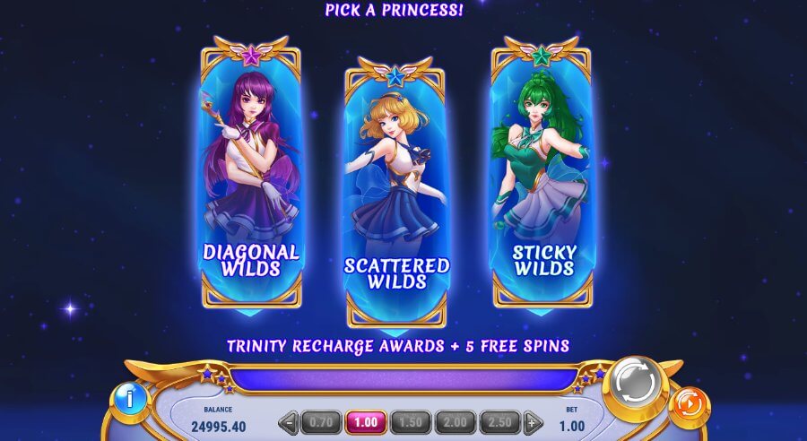 Valg av free spins på spilleautomaten Moon Princess Stargazing