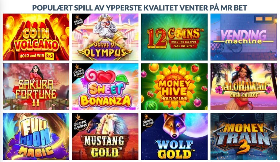 Mr Bet har et godt utvalg av spilleautomater