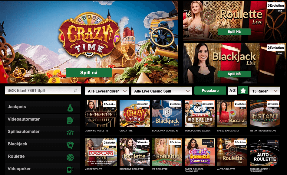 Live casino hos nettcasinoet Mr Vegas