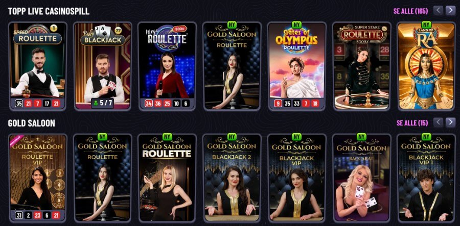 MrPacho har et live casino med bordspill og live game show-spill