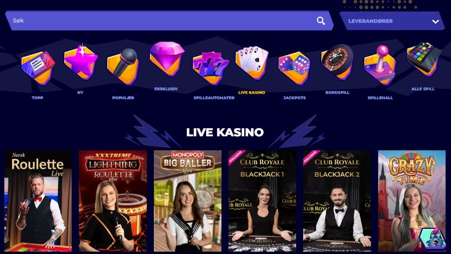 MrPacho har også et spennende live casino med bordspill og game show-spill