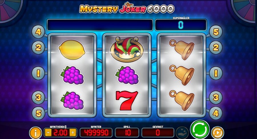 Hovedspillet på spilleautomaten Mystery Joker fra spillutvikleren Play'n GO