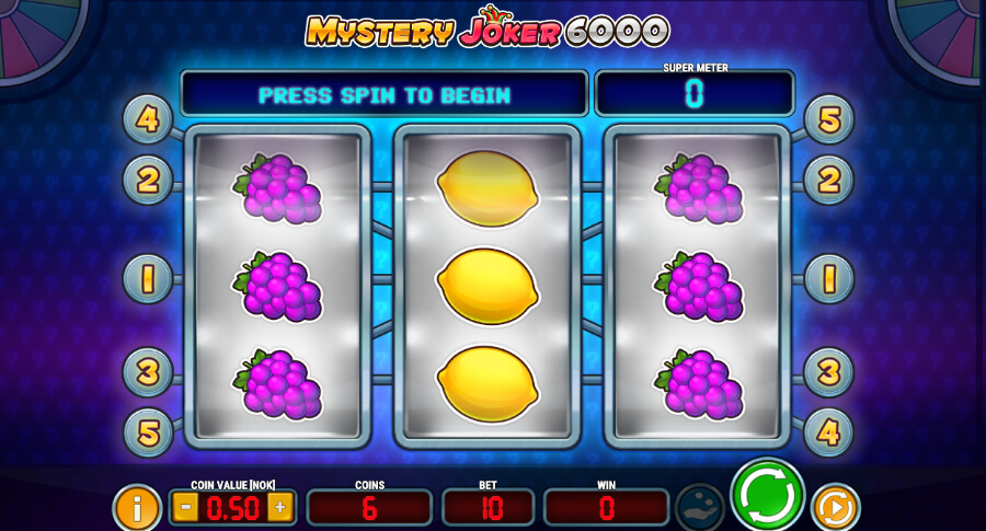 Spilleautomaten Mystery Joker 6000 fra Play'n GO er et jokerspill med ganske høy RTP