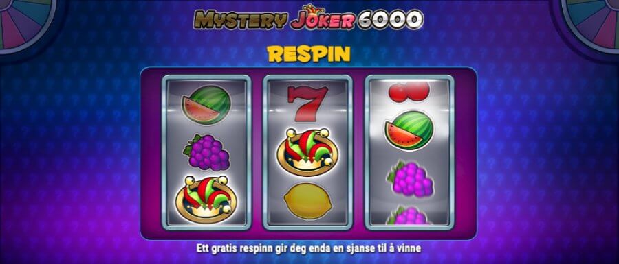 Spilleautomaten Mystery Joker 6000 har en egen respinn-funksjon