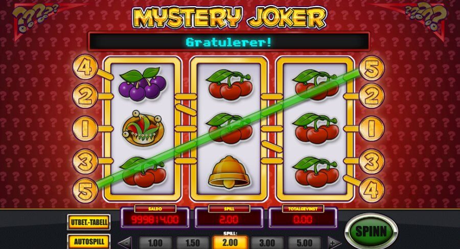 Free spins-funksjonen som er bonusspillet på spilleautomaten Mystery Joker