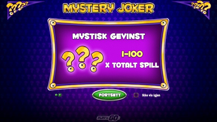 Når du aktiverer free spins på Mystery Joker trenger du to jokerhatter for å vinne en mystisk gevinst