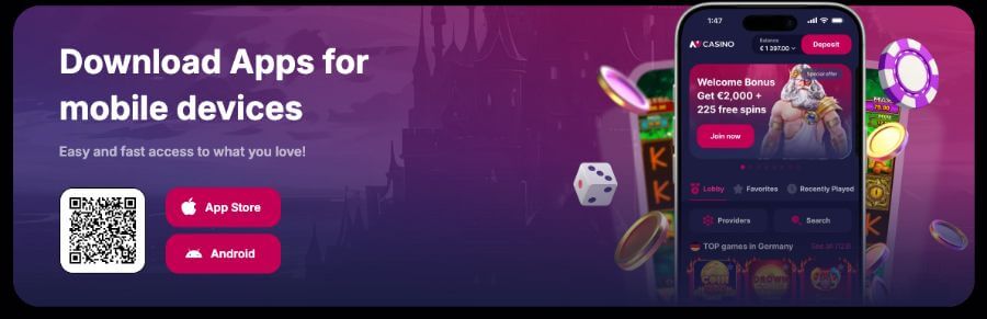 NVCasino har et mobilcasino med en nedlastbar app