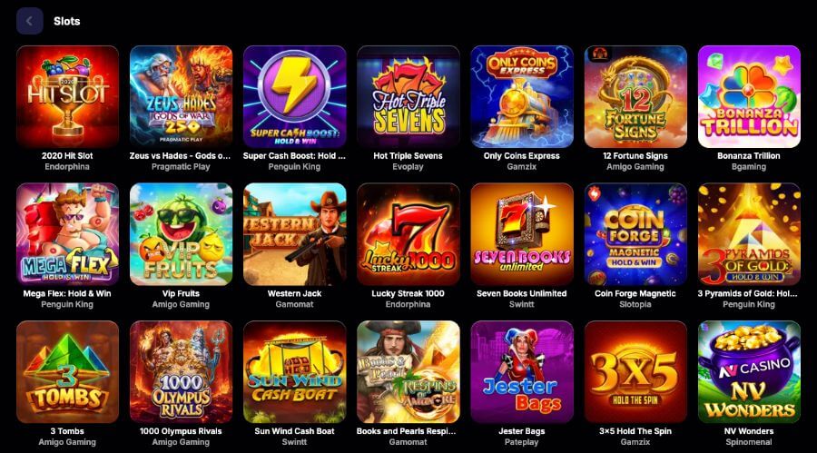 NVCasino har flere klassiske spilleautomater og andre casinospill