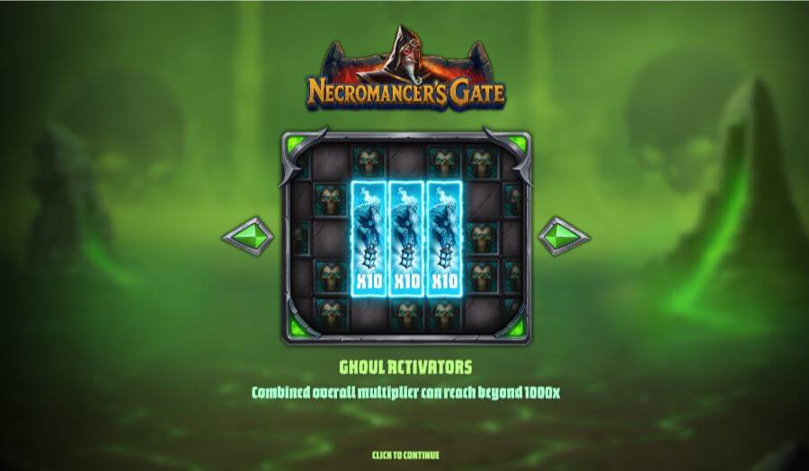 Introbilde på spilleautomaten Necromancer's Gate fra Relax Gaming