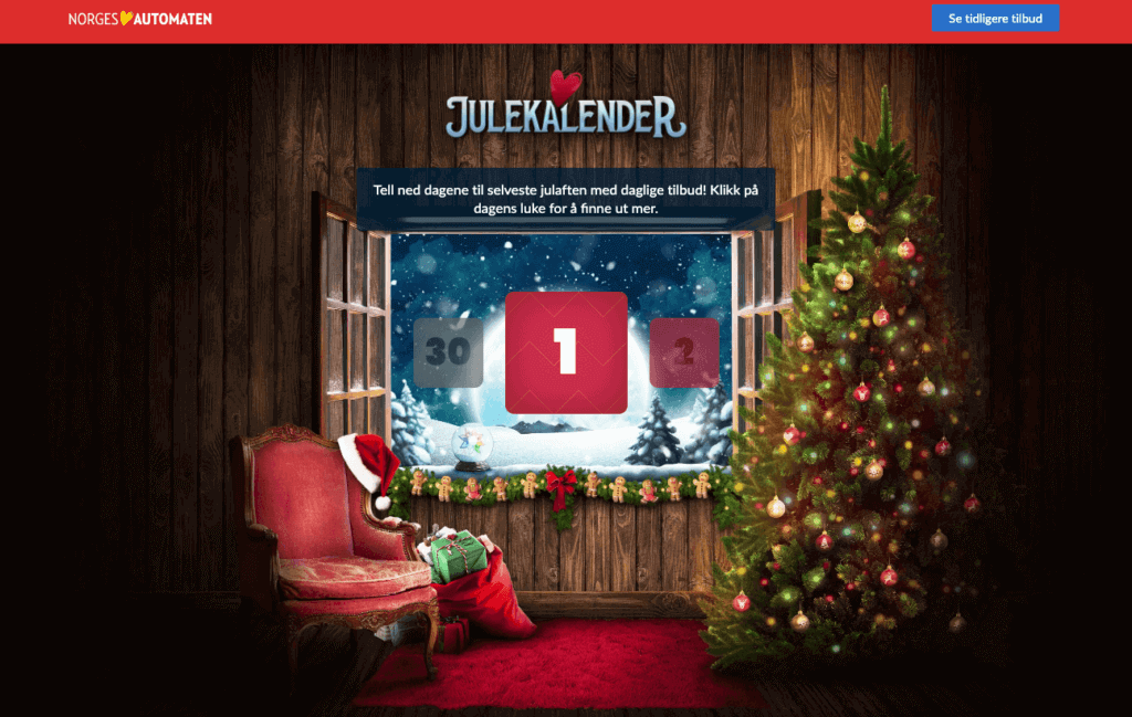 Juletilbud hos NorgesAutomaten i 2020 Norgesautomaten julekalender 2021
