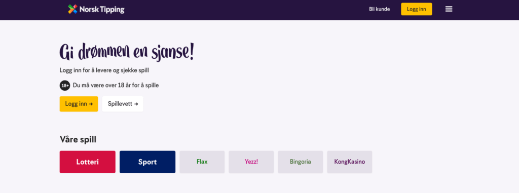 Norsk Tipping med monopol i Norge