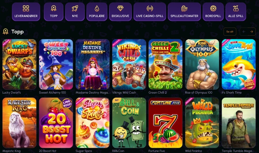 NovaJackpot har et meget godt spillutvalg av spilleautomater