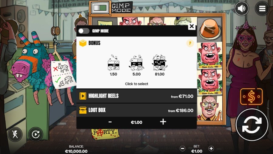 Bonus buy-funksjoner på spilleautomaten Office Party