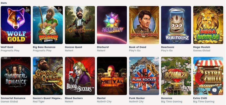 Oh Casino har et håndplukket utvalg av spilleautomater