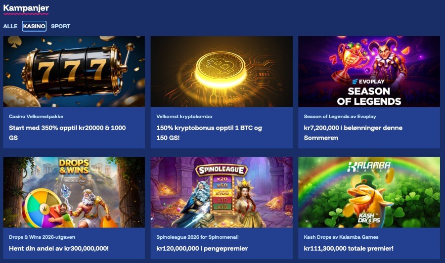 Ohmyzino har en kampanjeside med flere tilbud