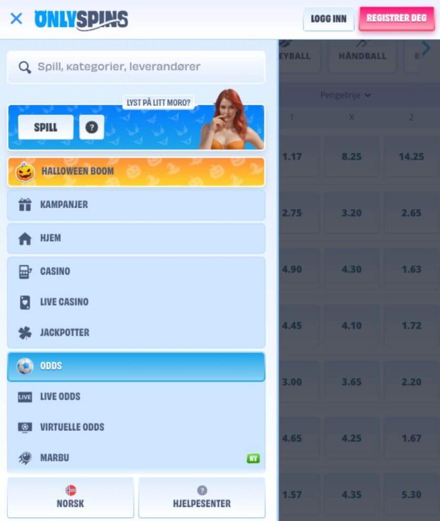 Onlyspins har også et brukervennlig mobilcasino