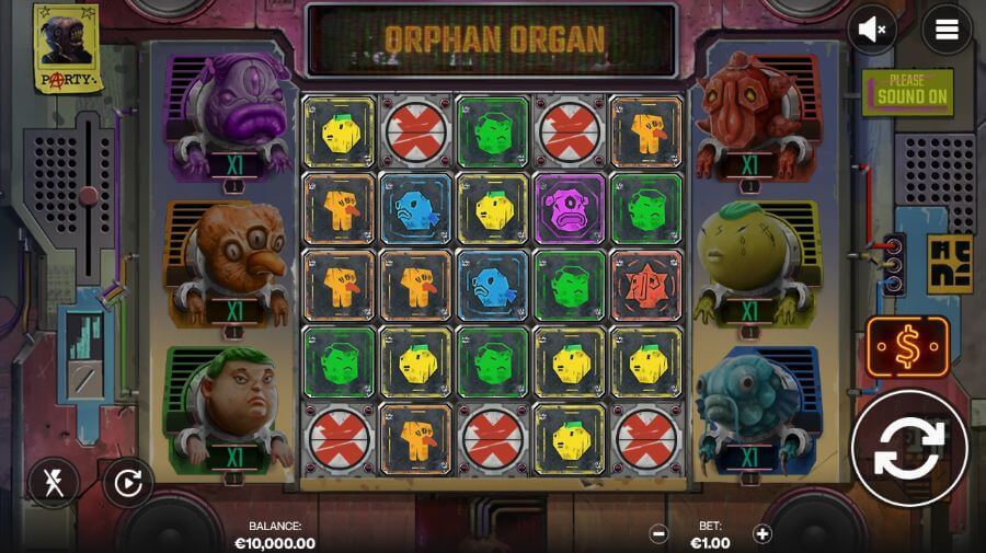 Hovedspillet på spilleautomaten Orphan Organ