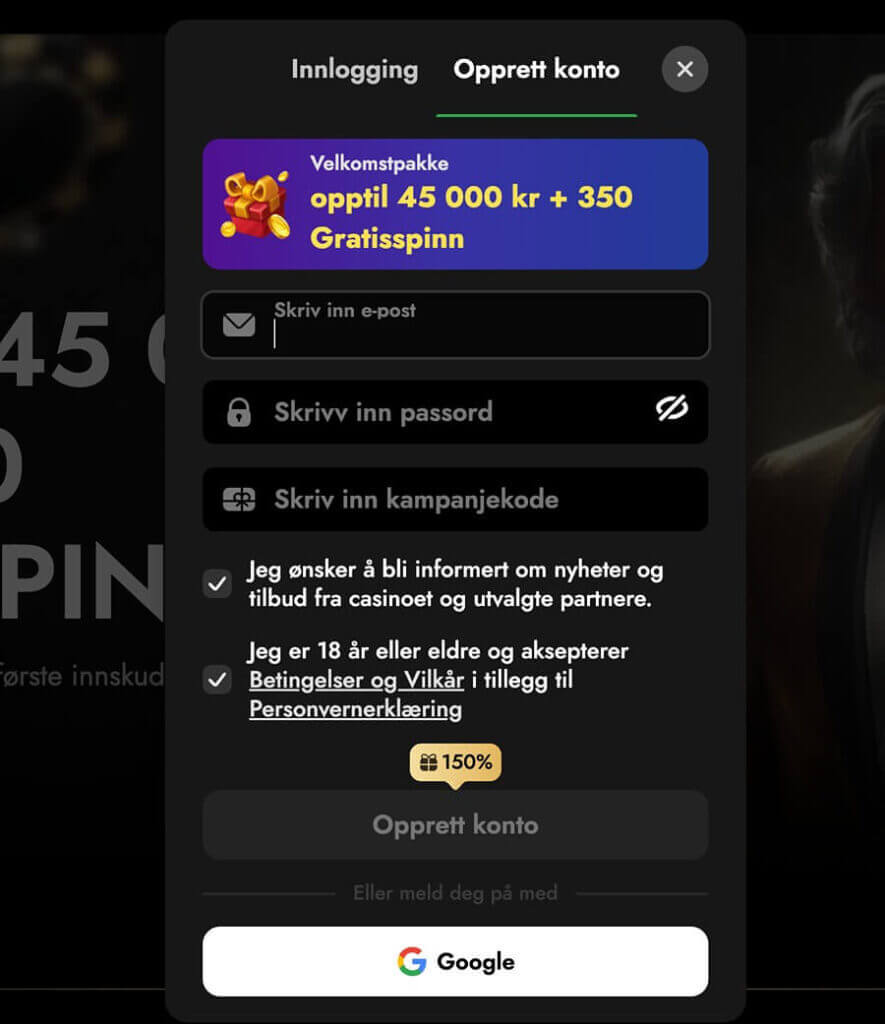 Oscarspin Registrering