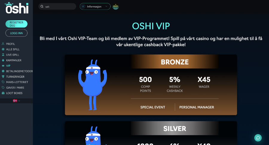 Oshi Casino VIP