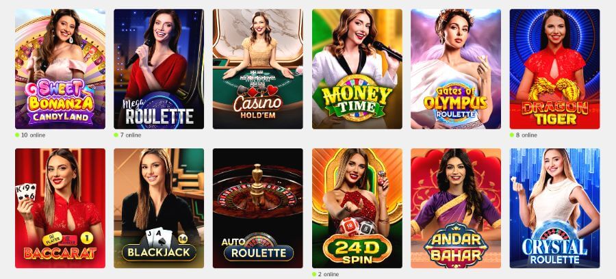 PUBS har et live casino med klassiske bordspill og live game show-spill