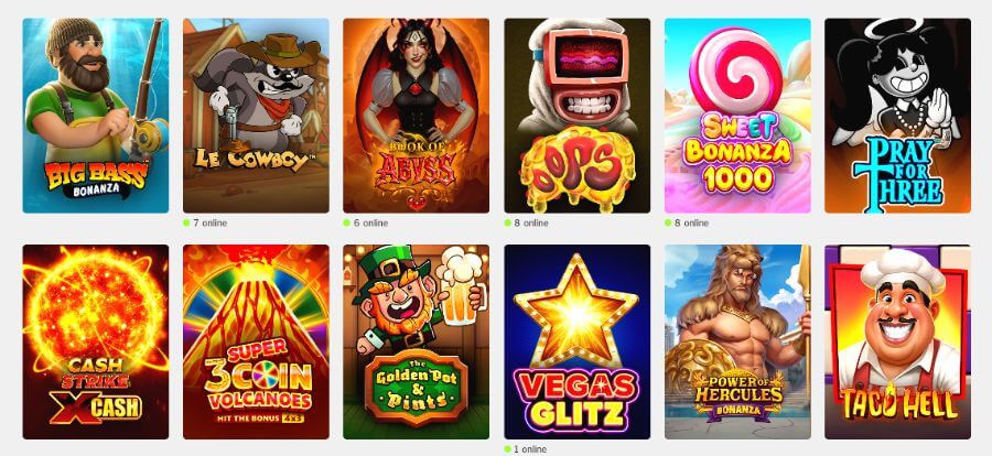 PUBS har et utvalg av spilleautomater og andre casinospill