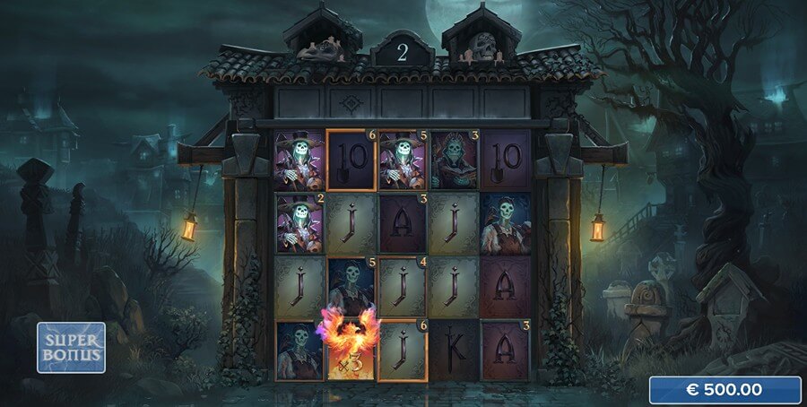 Superbonusen med free spins på spilleautomaten Phoenix Graveyard 2