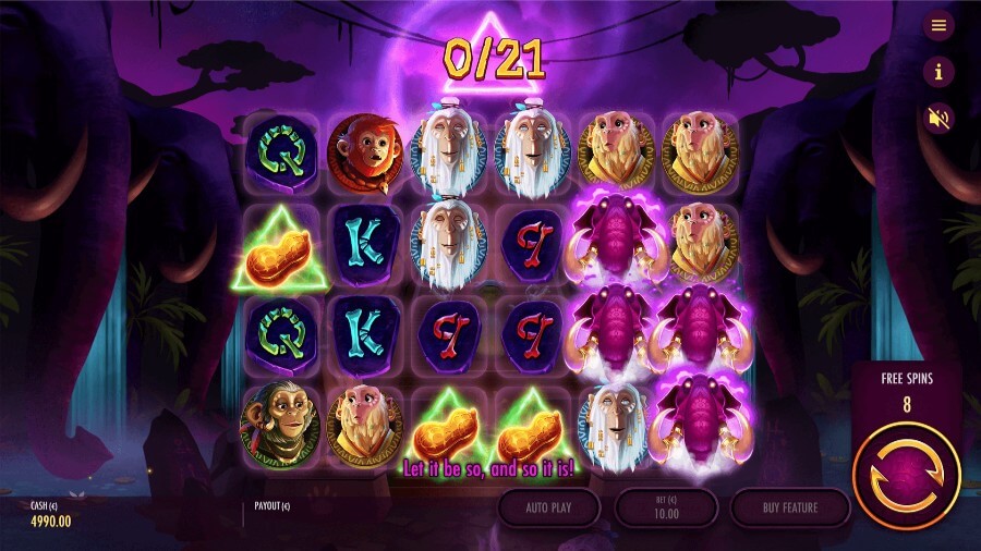 Bonusspillet med free spins på Pink Elephants Trinity