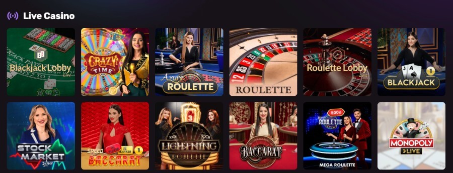 Playbet har et live casino med klassiske bordspill og live game show-spill