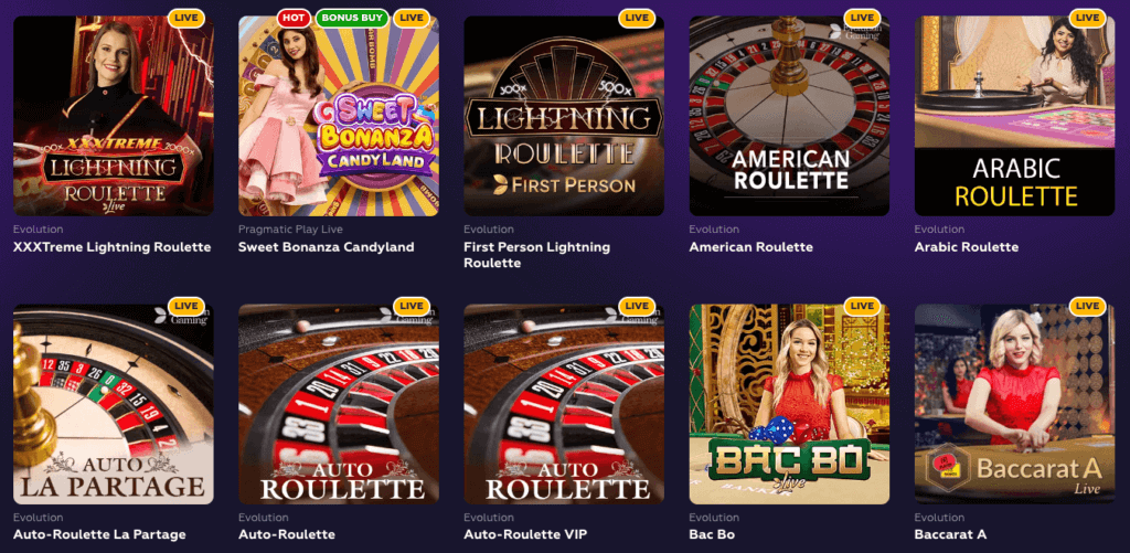 Live casino hos kryptocasinoet Playfina