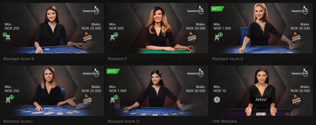 Live Casino fra Pragmatic Play hos Betsson