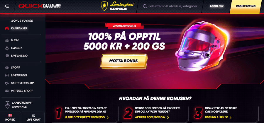 Velkomstbonusen hos QuickWin hjelper deg godt på vei